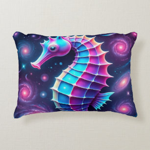 kleurrijk kosmisch zeepaardje accent kussen