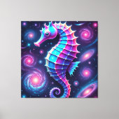 kleurrijk kosmisch zeepaardje canvas afdruk (Voorkant)