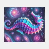 kleurrijk kosmisch zeepaardje fleece deken (Voorkant (Horizontaal))