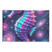 kleurrijk kosmisch zeepaardje kussensloop (Achterkant-Links)