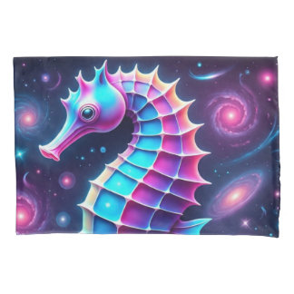 kleurrijk kosmisch zeepaardje kussensloop