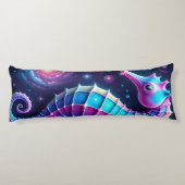 kleurrijk kosmisch zeepaardje lichaamskussen (Achterkant)