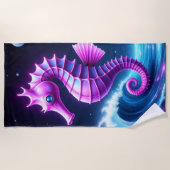 kleurrijk kosmisch zeepaardje strandlaken (Voorkant)