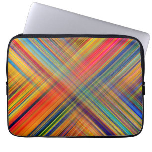 Kleurrijk Kriss Kross Patroon Schots Laptop Sleeve