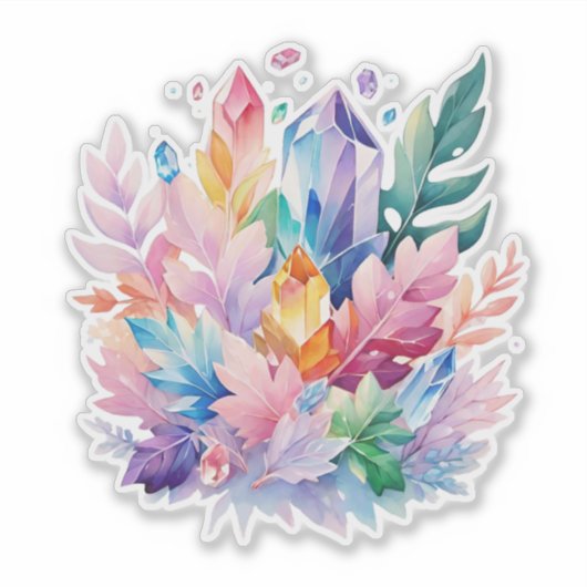 Kleurrijk kristal sticker (Voorkant)