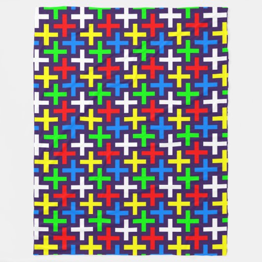 Kleurrijk kruispatroon fleece deken (Voorkant)