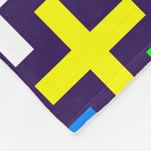 Kleurrijk kruispatroon fleece deken (Hoek)