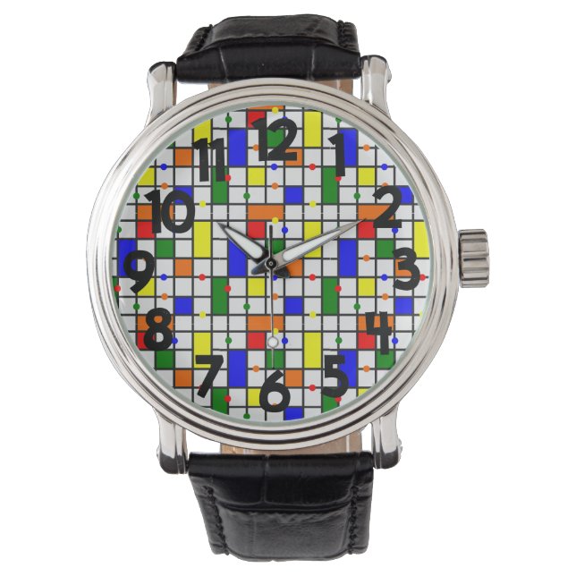Kleurrijk kruiswoord horloge (Voorkant)