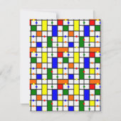 Kleurrijk kruiswoord notitiekaartje (Voorkant)