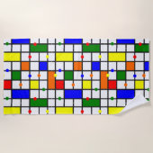 Kleurrijk kruiswoord strandlaken (Voorkant)