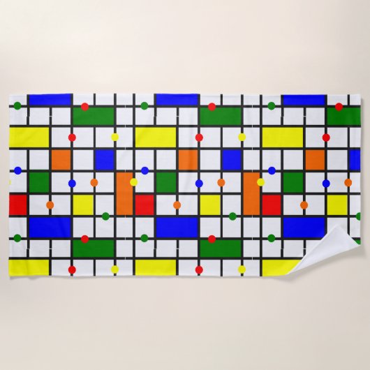 Kleurrijk kruiswoord strandlaken (Voorkant)