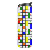 Kleurrijk kruiswoord thermosbeker (Gedraaid links)