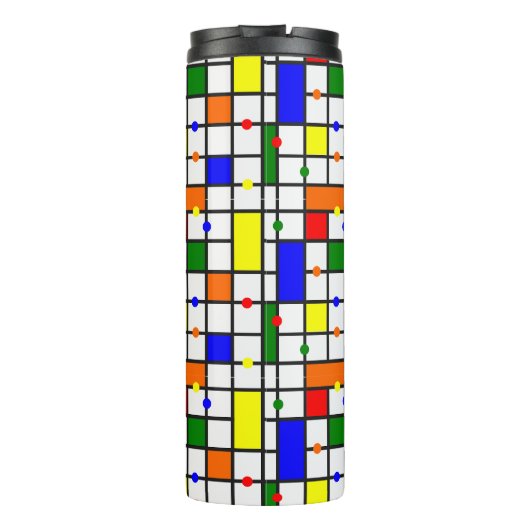 Kleurrijk kruiswoord thermosbeker (Achterkant)