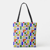Kleurrijk kruiswoord tote bag (Achterkant)