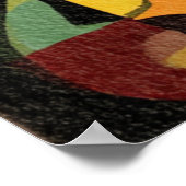 Kleurrijk Kubisme Abstracte Gezichten Poster (Hoek)
