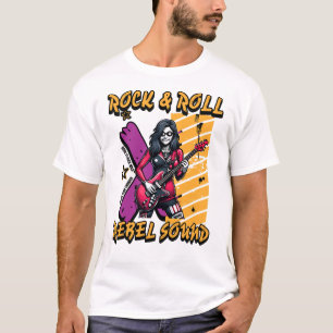 Kleurrijk kunstontwerp voor moderne rockmuziekfans t-shirt