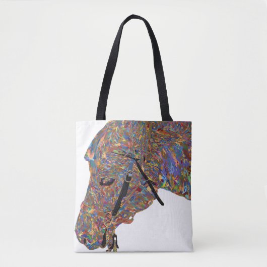 Kleurrijk kunstpaard tote bag (Voorkant)