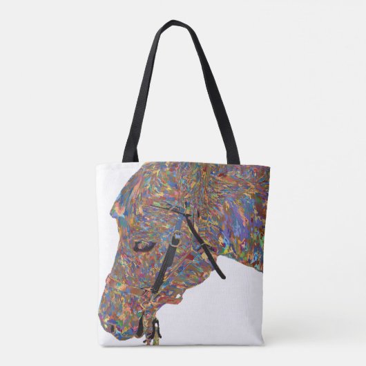 Kleurrijk kunstpaard tote bag (Achterkant)