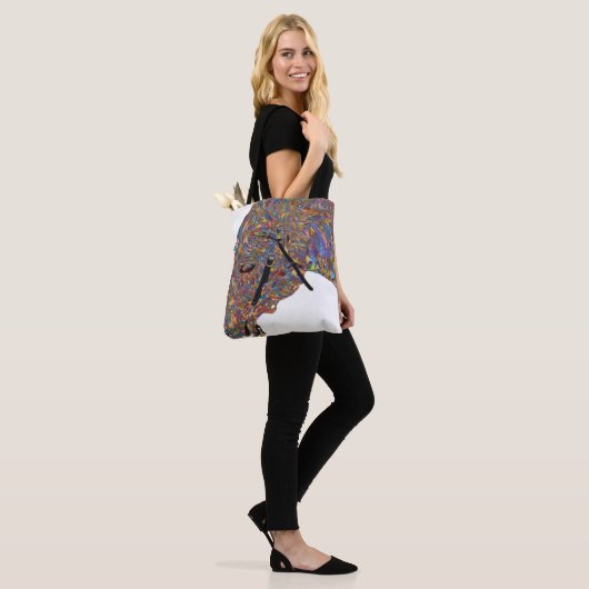 Kleurrijk kunstpaard tote bag (Op model)