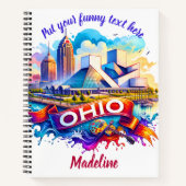 Kleurrijk kunstwerk van de skyline van Ohio Notitieboek (Voorkant)