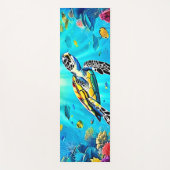 Kleurrijk Kunstwerk van Zeeschildpad en Koraalrif Yogamat (Voorkant)