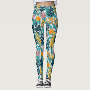 Kleurrijk kust zeedieren patroon (12) leggings