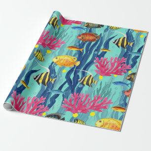 Kleurrijk kust zeedieren patroon (4) cadeaupapier