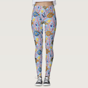 Kleurrijk kust zeedieren patroon (9) leggings