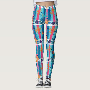 Kleurrijk kust zeedierenpatroon (11) leggings