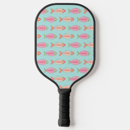 Kleurrijk Kust Zomer Vis Patroon Pickleball Paddle