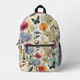 Kleurrijk kustbotanisch watercolorpatroon bedrukte rugzak