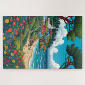 Kleurrijk kustdorp legpuzzel (Horizontaal)