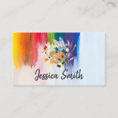 Kleurrijk | Kwaststreken | Verf en palet Visitekaartje (Voorkant)