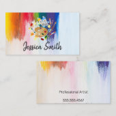 Kleurrijk | Kwaststreken | Verf en palet Visitekaartje (Voorkant / Achterkant)