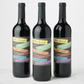 Kleurrijk Label, Housewarming Party Wijn Etiket (Flessen)