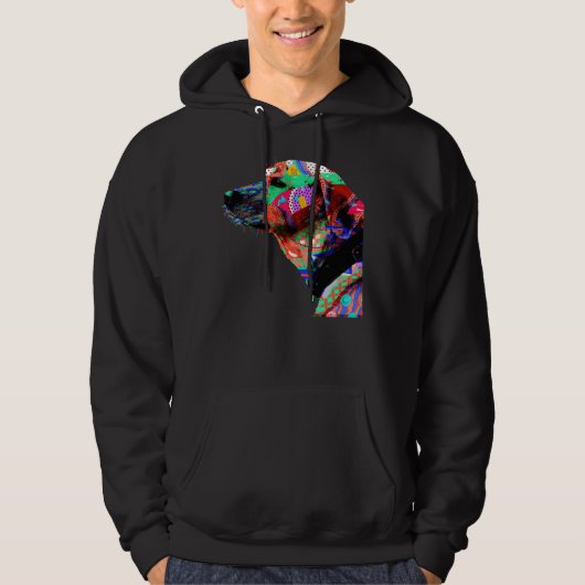 Kleurrijk labrador werk hoodie (Voorkant)