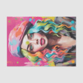 Kleurrijk Lady Decoupage papier (Voorkant)