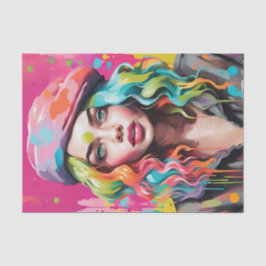 Kleurrijk Lady Decoupage papier