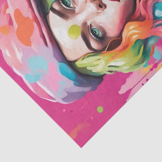 Kleurrijk Lady Decoupage papier (Detail)