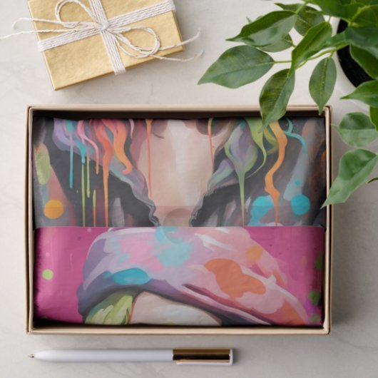 Kleurrijk Lady Decoupage papier (Geschenk)