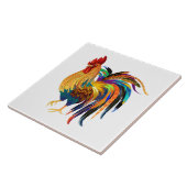 Kleurrijk Landelijk haan decor Tegeltje (Zijkant)