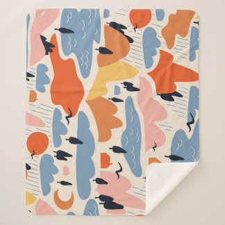 Kleurrijk landschap, bergen, meren, naadloos. sherpa deken