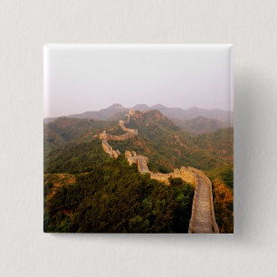 Kleurrijk landschap bij de Grote Muur van China in Vierkante Button 5,1 Cm