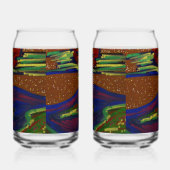 Kleurrijk Landschap Blikvorm Glas (Links)