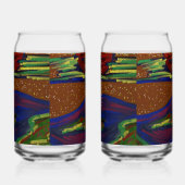 Kleurrijk Landschap Blikvorm Glas (Rechts)