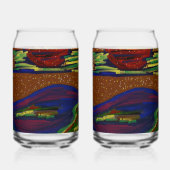 Kleurrijk Landschap Blikvorm Glas (Achterkant)