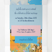 Kleurrijk Landschap Leuk en romantisch Bruiloft Drieluik Uitnodiging (Binnenkant midden)