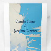 Kleurrijk Landschap Leuk en romantisch Bruiloft Drieluik Uitnodiging (Binnenzijde eerst)