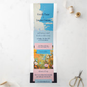 Kleurrijk Landschap Leuk en romantisch Bruiloft Drieluik Uitnodiging (Binnen)