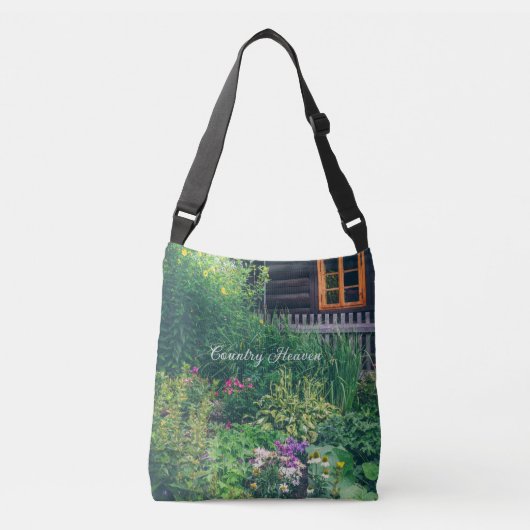 Kleurrijk landschap met een tuin crossbody tas (Voorkant)